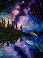 Wald See Sternenhimmel Diamond Painting