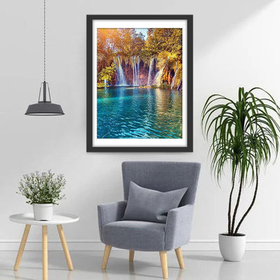 Wald See Wasserfall Diamond Painting