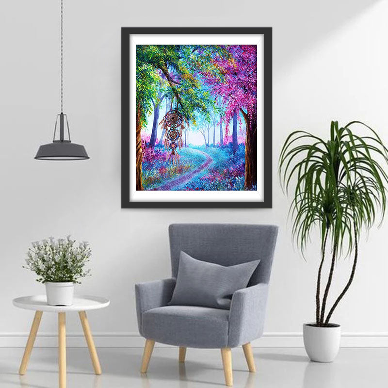 Wald und Traumfänger im Frühling Diamond Painting