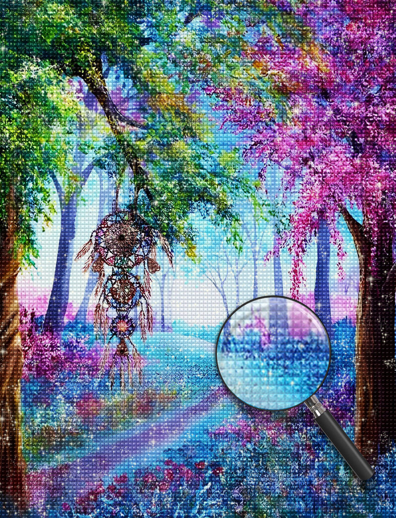 Wald und Traumfänger im Frühling Diamond Painting