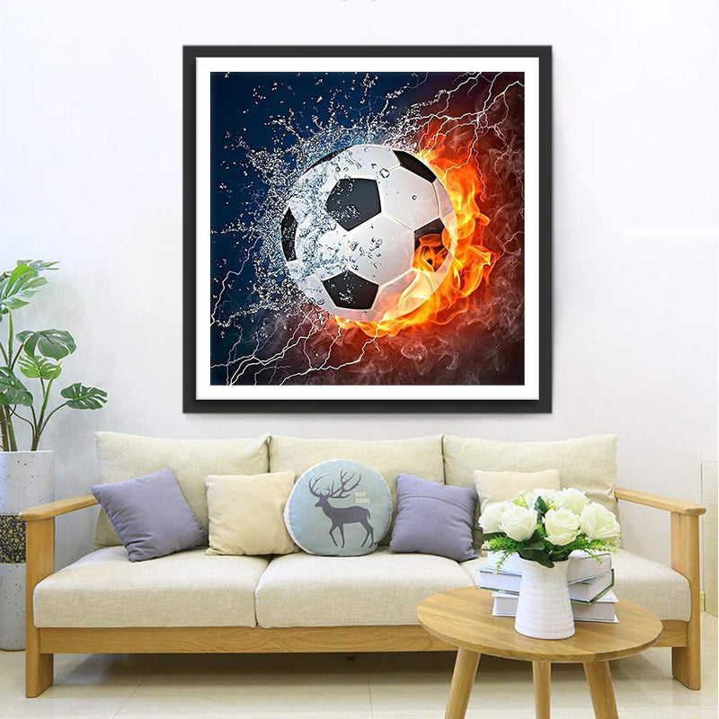 Wasser Feuer Fußball Diamond Painting