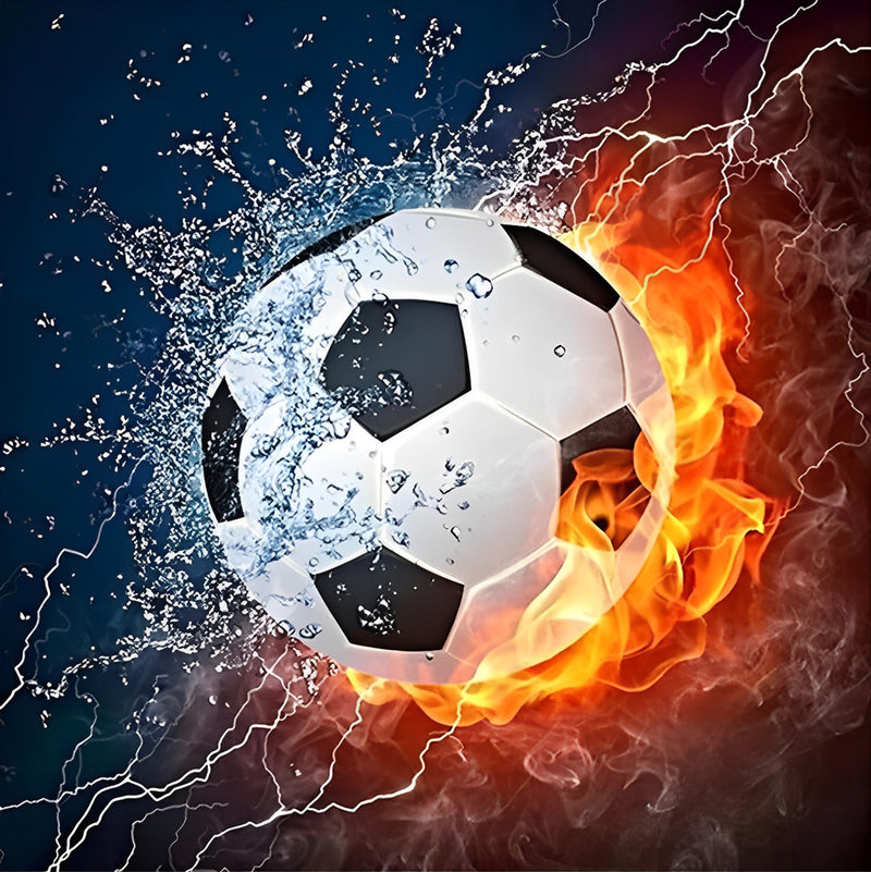 Wasser Feuer Fußball Diamond Painting