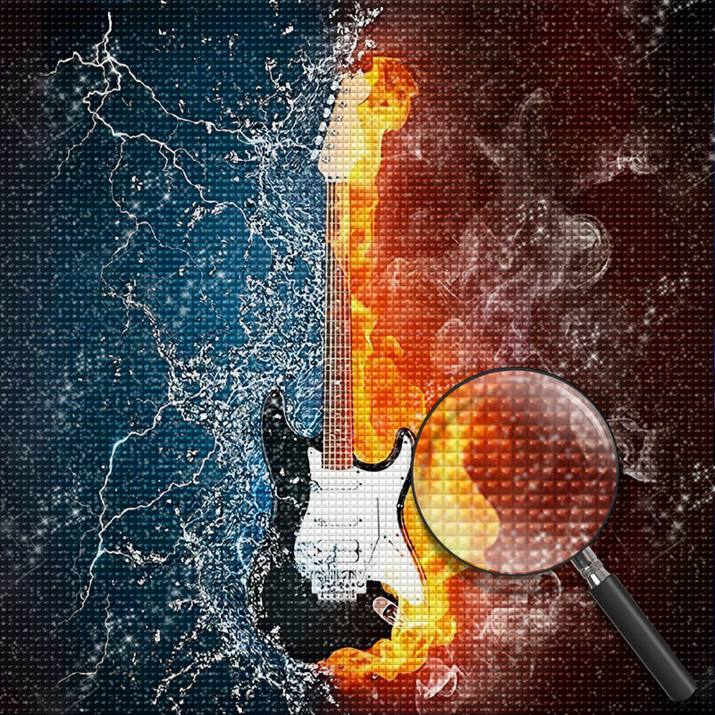 Wasser Feuer Gitarre Diamond Painting