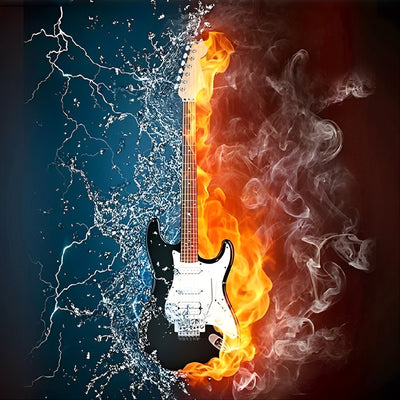 Wasser Feuer Gitarre Diamond Painting