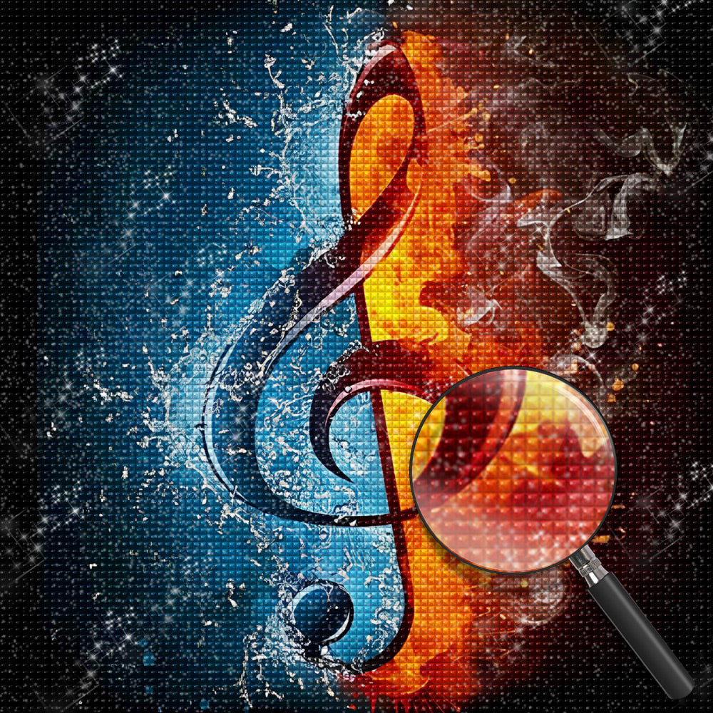 Wasser Feuer Note Diamond Painting