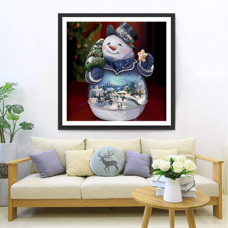 Weihnachten Schneemann Kristallkugel Diamond Painting