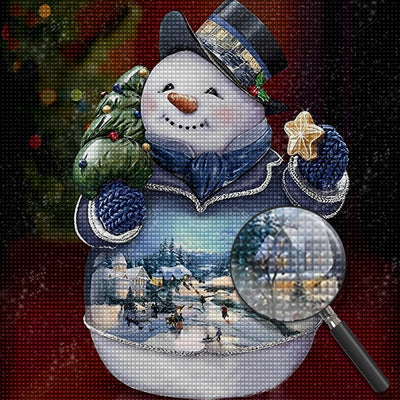 Weihnachten Schneemann Kristallkugel Diamond Painting