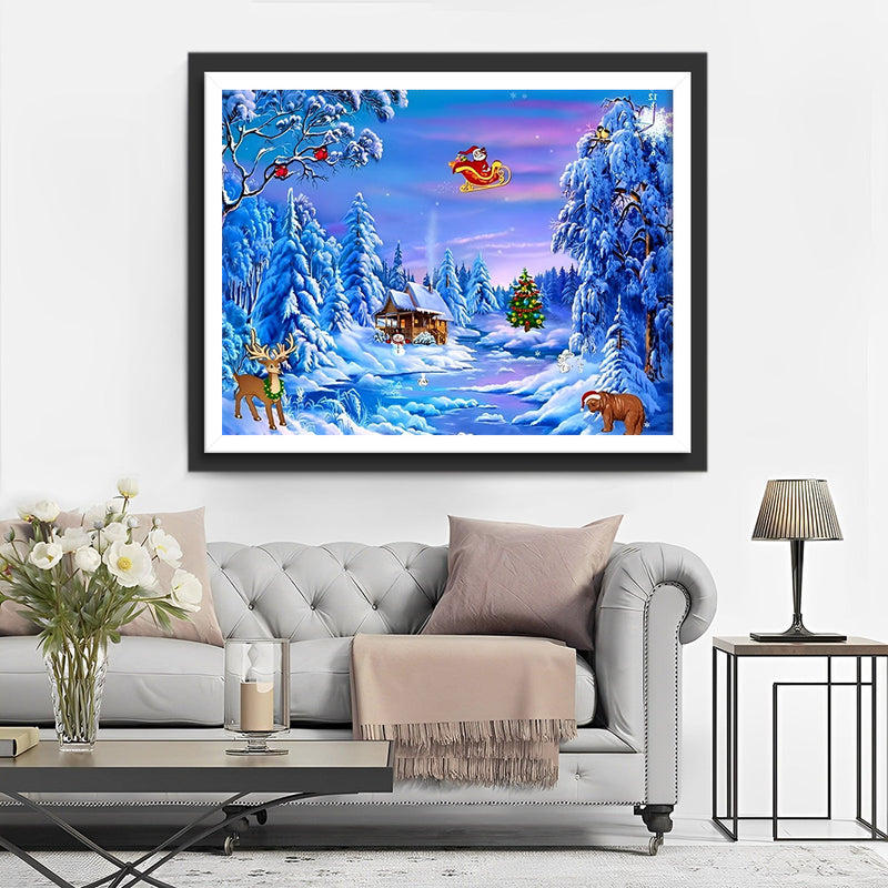 Weihnachten Schneewald Diamond Painting