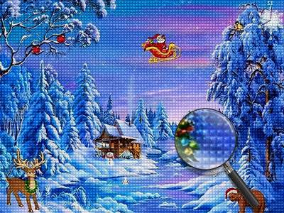 Weihnachten Schneewald Diamond Painting