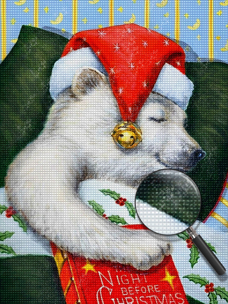 Weihnachtsbär im Schlaf Diamond Painting