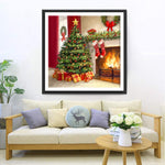Weihnachtsbaum am Kamin Diamond Painting