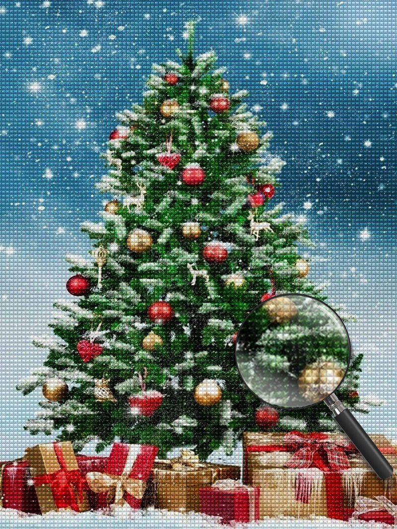 Weihnachtsbaum Geschenke Schnee Diamond Painting