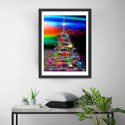 Weihnachtsbaum im Polarlicht Diamond Painting