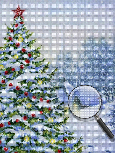 Weihnachtsbaum im Wald Diamond Painting