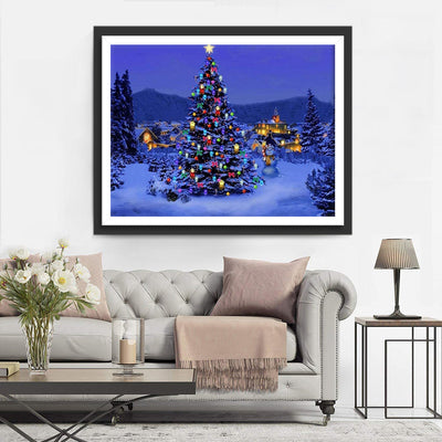 Weihnachtsbaum in der Nacht Diamond Painting