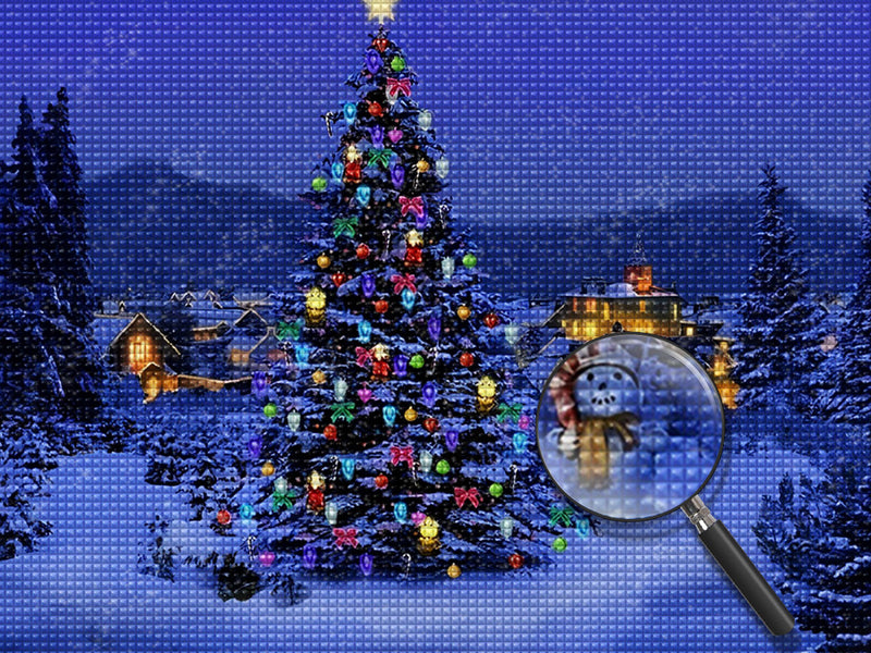 Weihnachtsbaum in der Nacht Diamond Painting