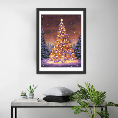 Weihnachtsbaum mit vielen Lichtern Diamond Painting