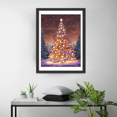 Weihnachtsbaum mit vielen Lichtern Diamond Painting