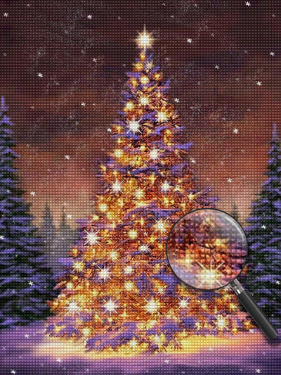 Weihnachtsbaum mit vielen Lichtern Diamond Painting