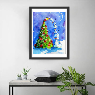 Weihnachtsbaum Schneemänner Diamond Painting