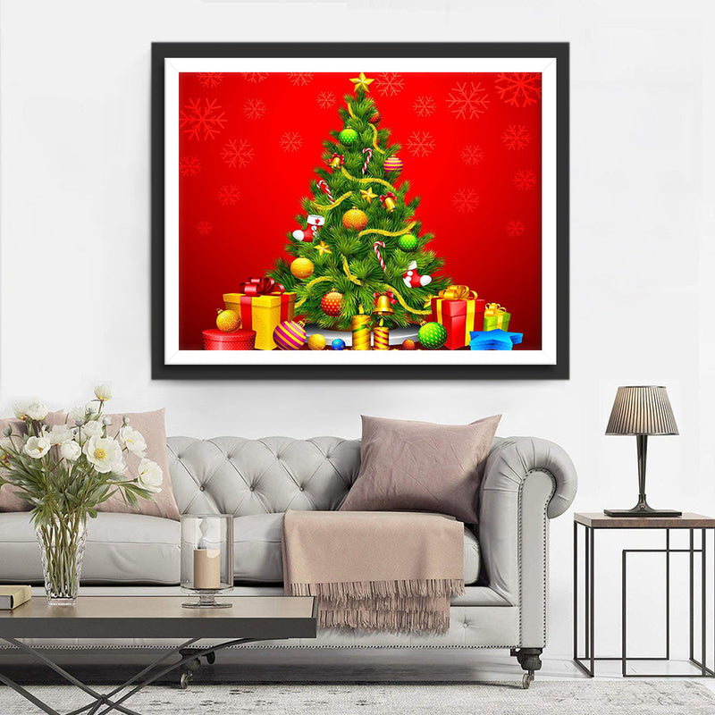 Weihnachtsbaum und Geschenke Diamond Painting