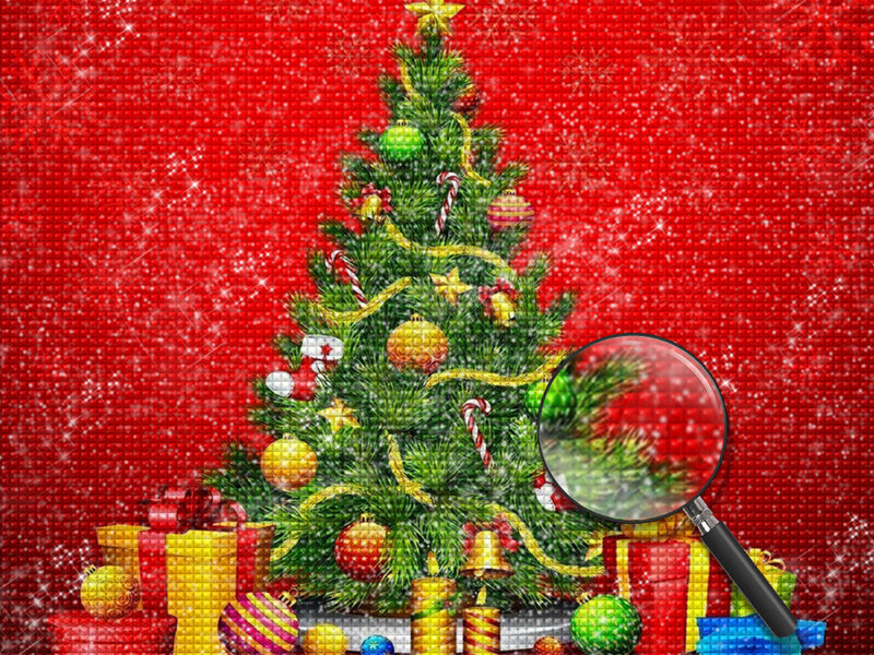 Weihnachtsbaum und Geschenke Diamond Painting