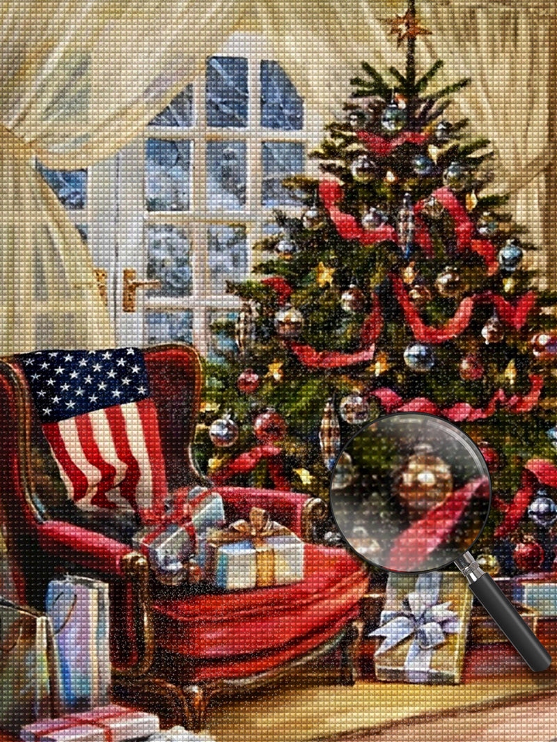 Weihnachtsbaum und Geschenke Diamond Painting