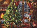 Weihnachtsbaum und Geschenke im Zimmer Diamond Painting