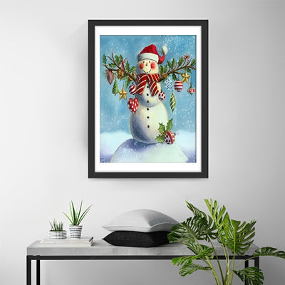 Weihnachtsbaum und Schneemann Diamond Painting