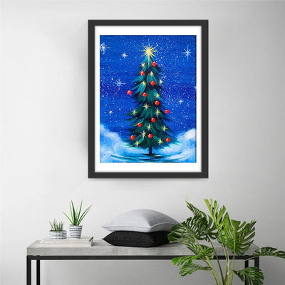 Weihnachtsbaum unter dem Sternenhimmel Diamond Painting