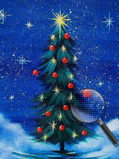 Weihnachtsbaum unter dem Sternenhimmel Diamond Painting