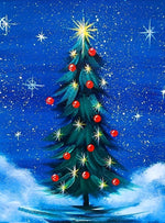 Weihnachtsbaum unter dem Sternenhimmel Diamond Painting