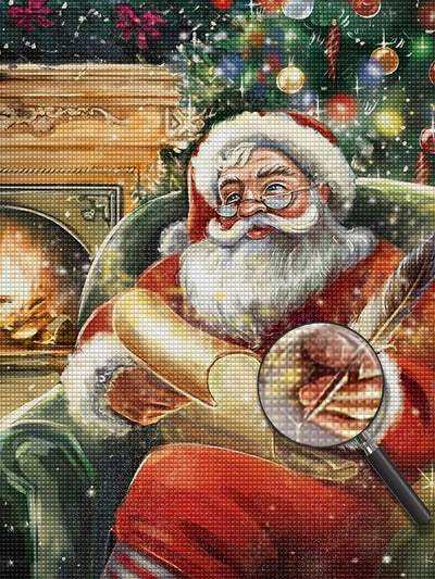 Weihnachtsmann am Kamin Diamond Painting