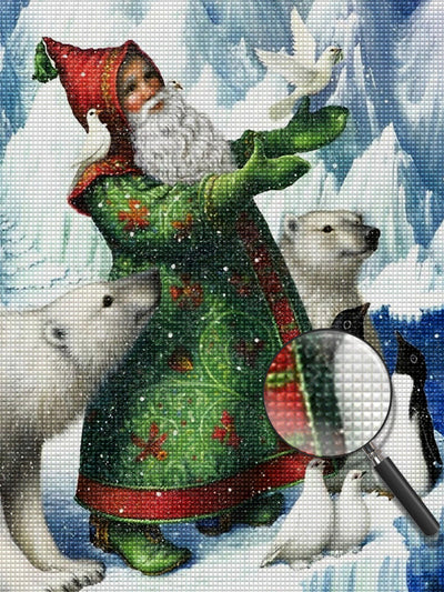 Weihnachtsmann am Nordpol Diamond Painting