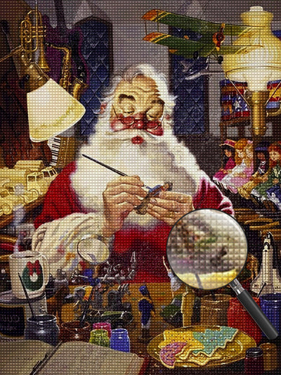 Weihnachtsmann am Schreibtisch Diamond Painting