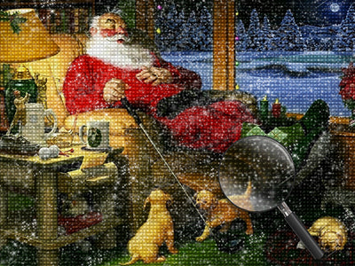 Weihnachtsmann auf dem Sofa Diamond Painting