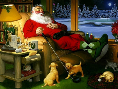 Weihnachtsmann auf dem Sofa Diamond Painting