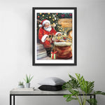 Weihnachtsmann auf der Treppe Diamond Painting