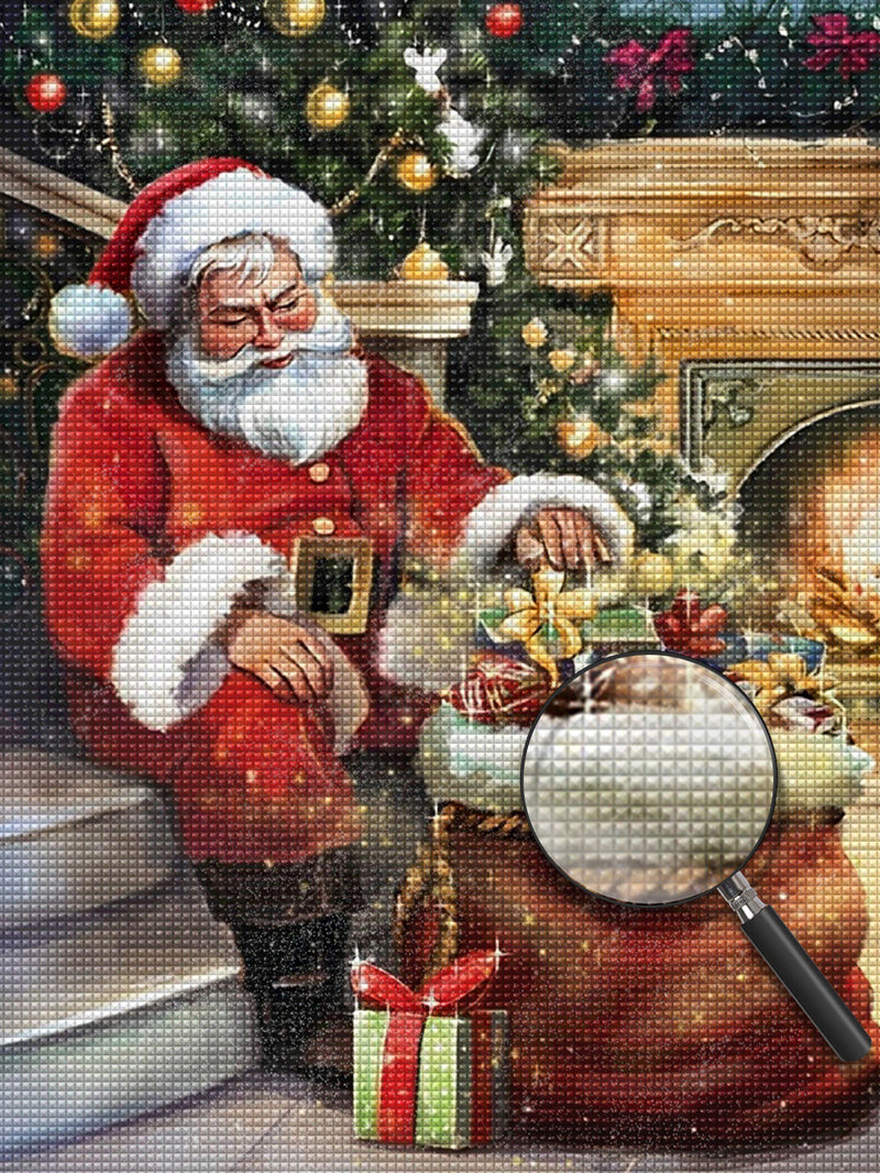 Weihnachtsmann auf der Treppe Diamond Painting