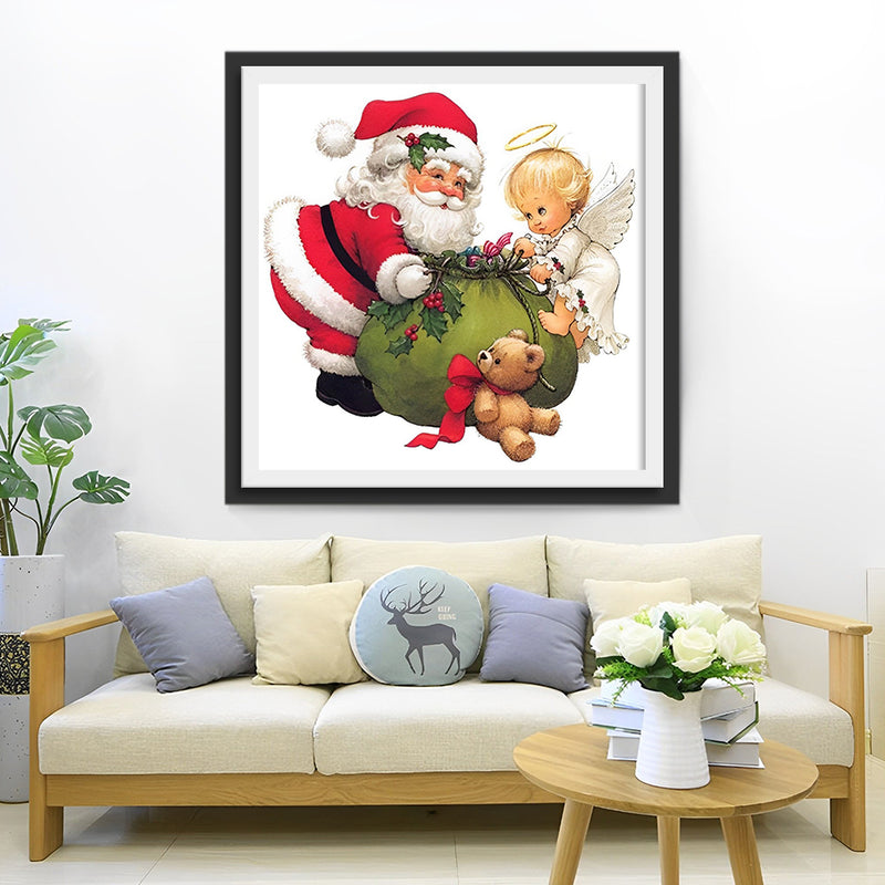 Weihnachtsmann Engel Geschenke Diamond Painting