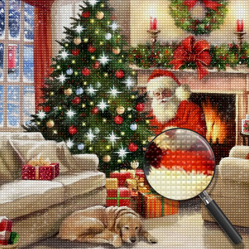 Weihnachtsmann Geschenke Hund Diamond Painting