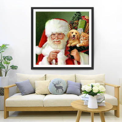 Weihnachtsmann Geschenke Tiere Diamond Painting