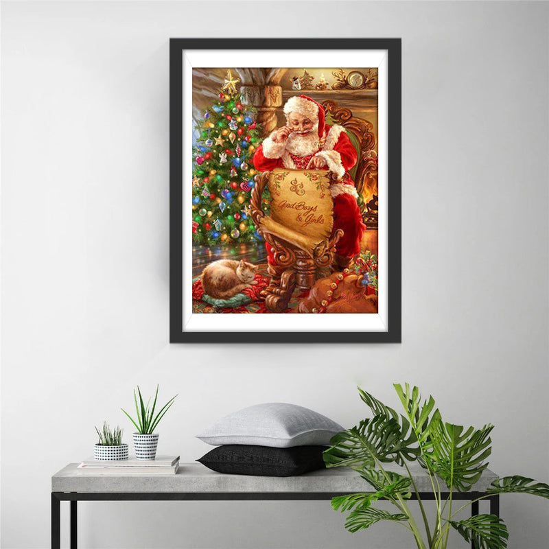 Weihnachtsmann Geschenkeliste Diamond Painting