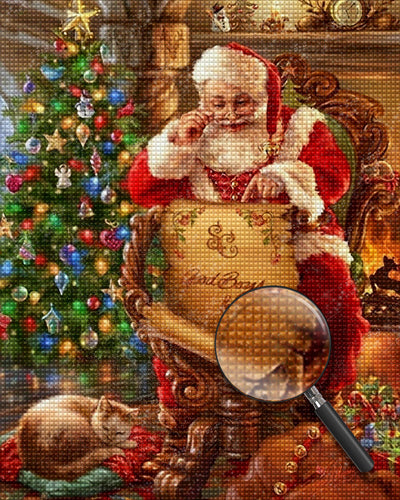 Weihnachtsmann Geschenkeliste Diamond Painting