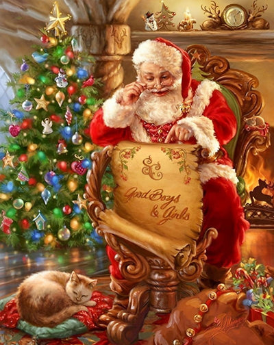 Weihnachtsmann Geschenkeliste Diamond Painting