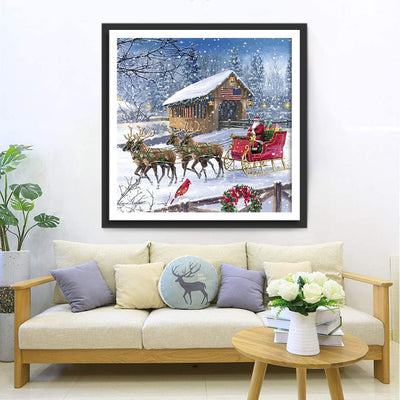 Weihnachtsmann im Schnee Diamond Painting