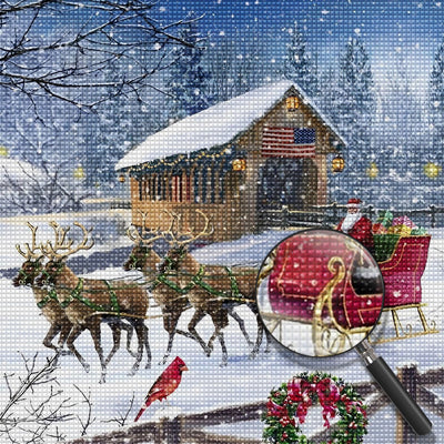 Weihnachtsmann im Schnee Diamond Painting