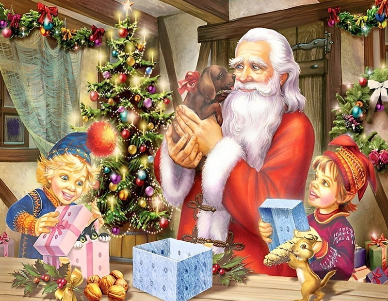 Weihnachtsmann Kinder Geschenke Diamond Painting