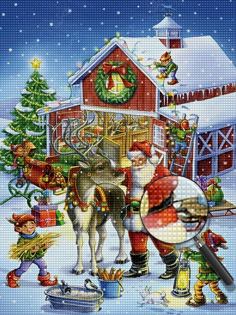 Weihnachtsmann Kinder Rentier Diamond Painting