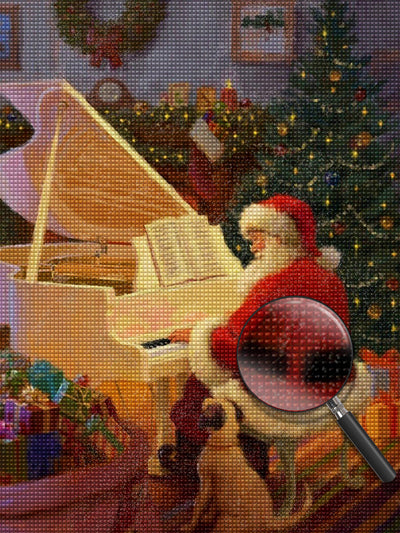 Weihnachtsmann Klavier Diamond Painting